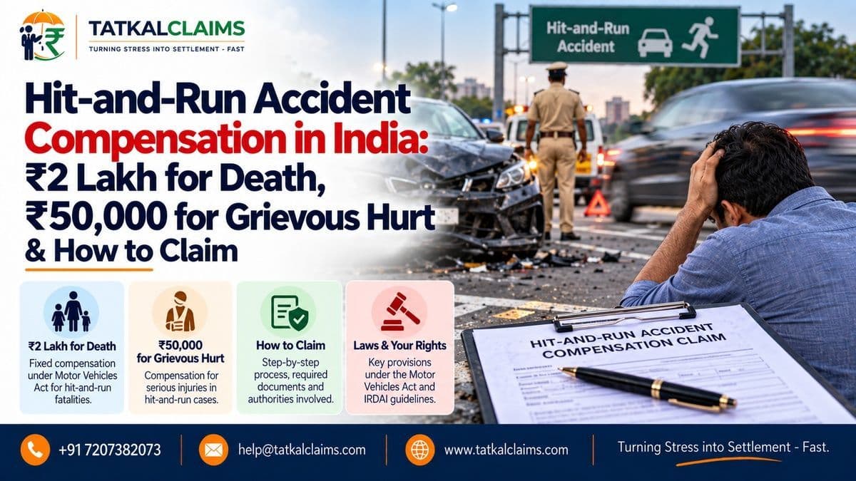 Hit-and-run road accident compensation claim showing an unidentified offending vehicle and Section 161 support process