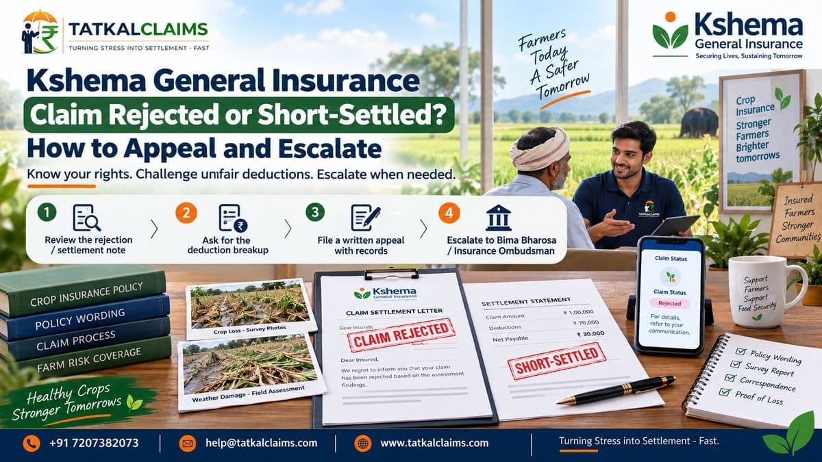 Kshema General Insurance claim rejected or short-settled appeal and escalation guide
