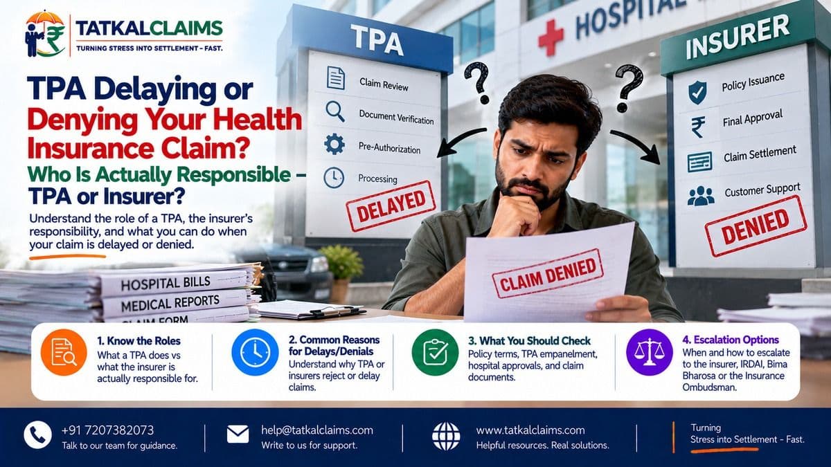 Health insurance policyholder caught between TPA and insurer over a delayed or denied claim