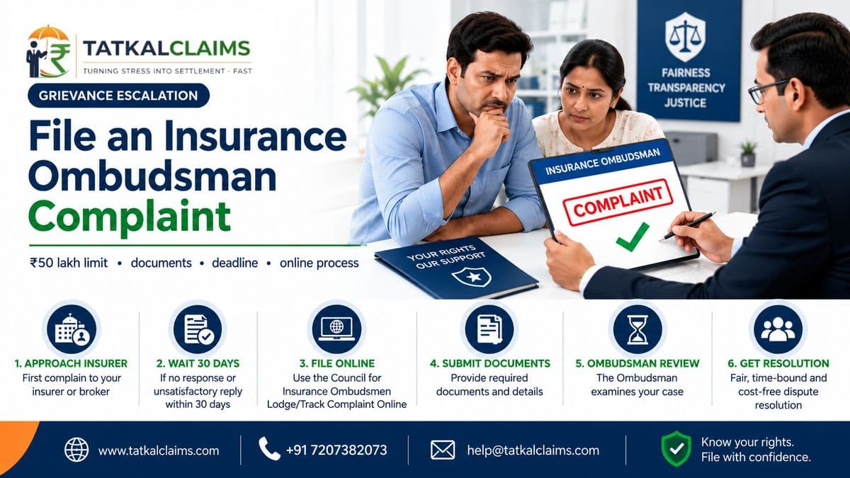 Insurance Ombudsman complaint filing process in India with documents, deadline and ₹50 lakh limit