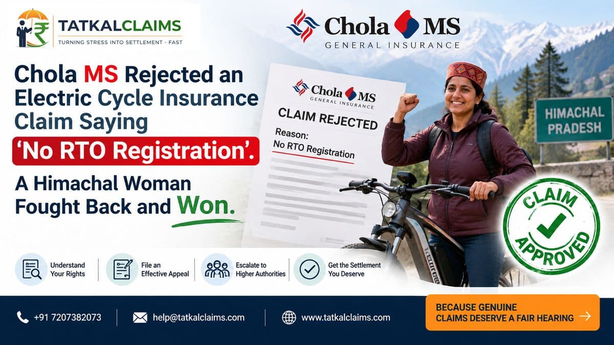 Chola MS Rejected an Electric Cycle Insurance Claim Saying 'No RTO Registration'. A Himachal Woman Fought Back and Won