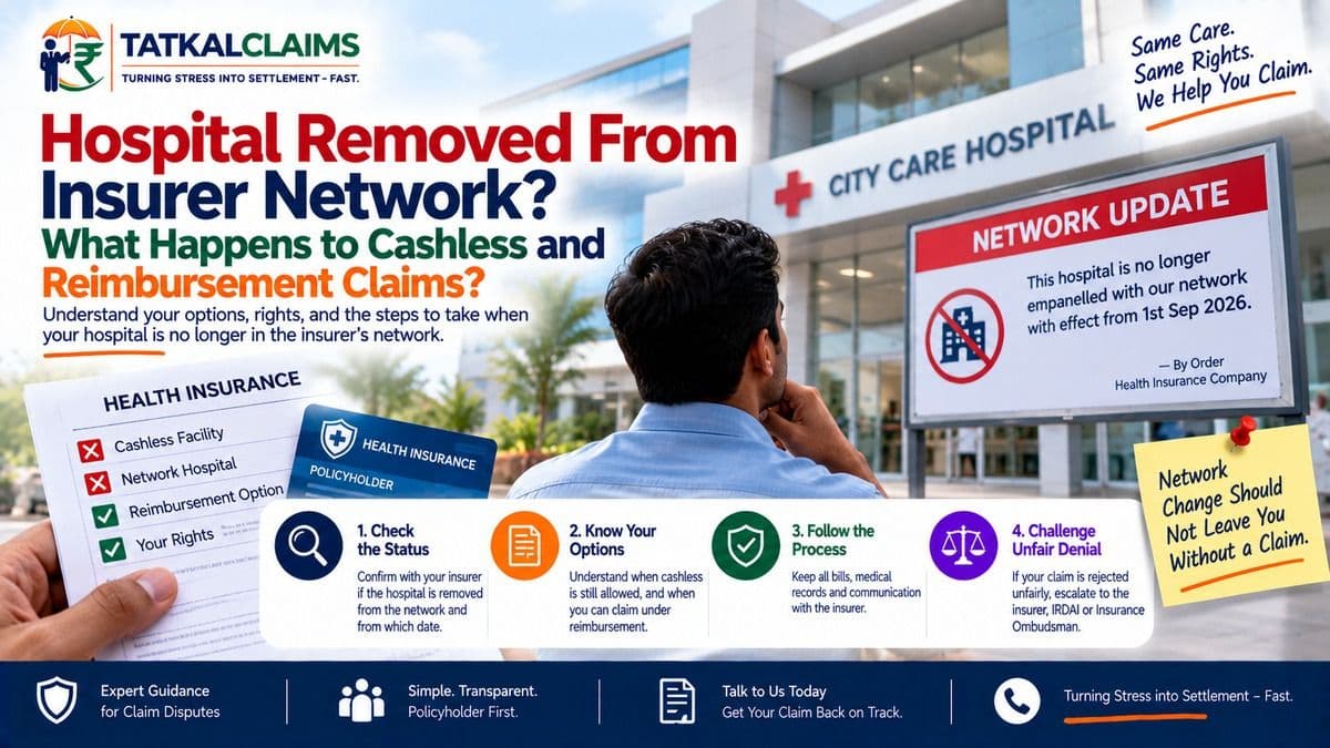 Hospital removed from insurer network affecting cashless and reimbursement health insurance claim