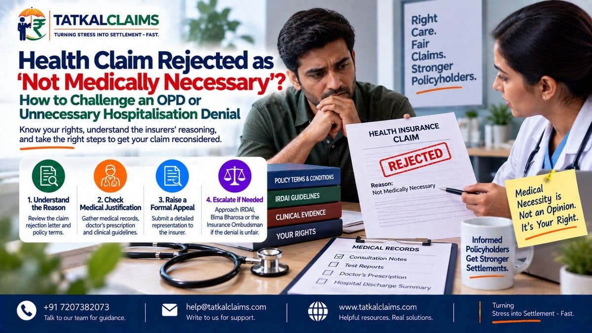 Health insurance claim rejected as not medically necessary or manageable on OPD basis