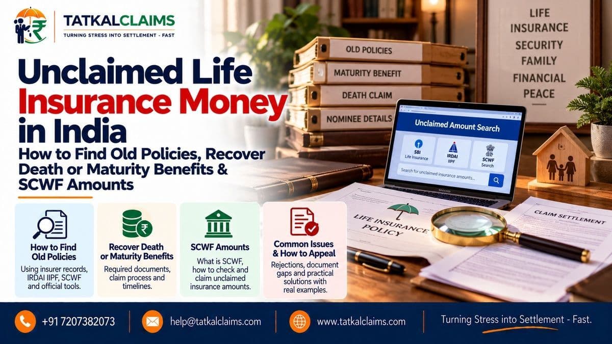 Family tracing an old life insurance policy and unclaimed death or maturity benefit in India