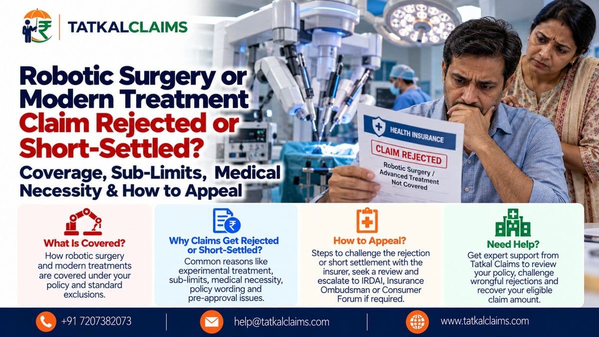 Robotic surgery and modern treatment health-insurance claims: coverage, sub-limits, medical necessity and how to appeal a rejected or reduced claim
