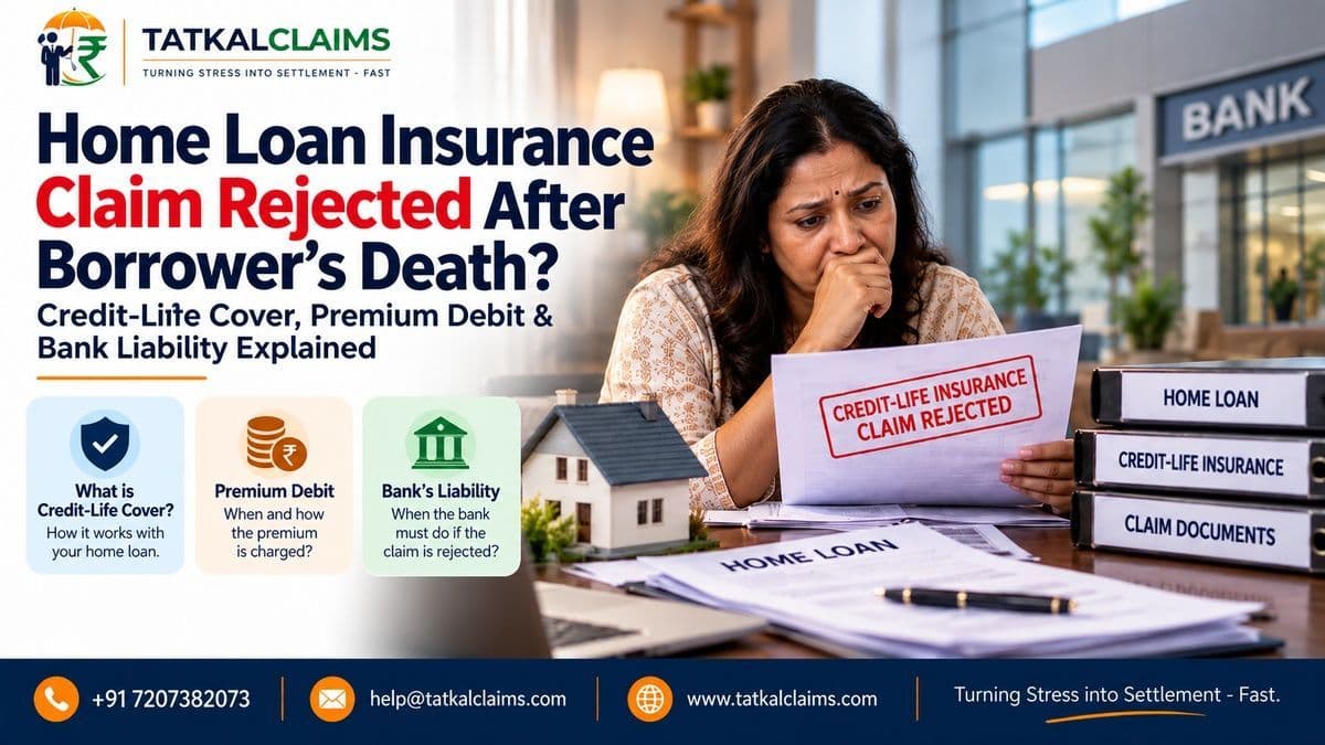 Family reviewing a rejected home-loan credit-life insurance claim after a borrower’s death