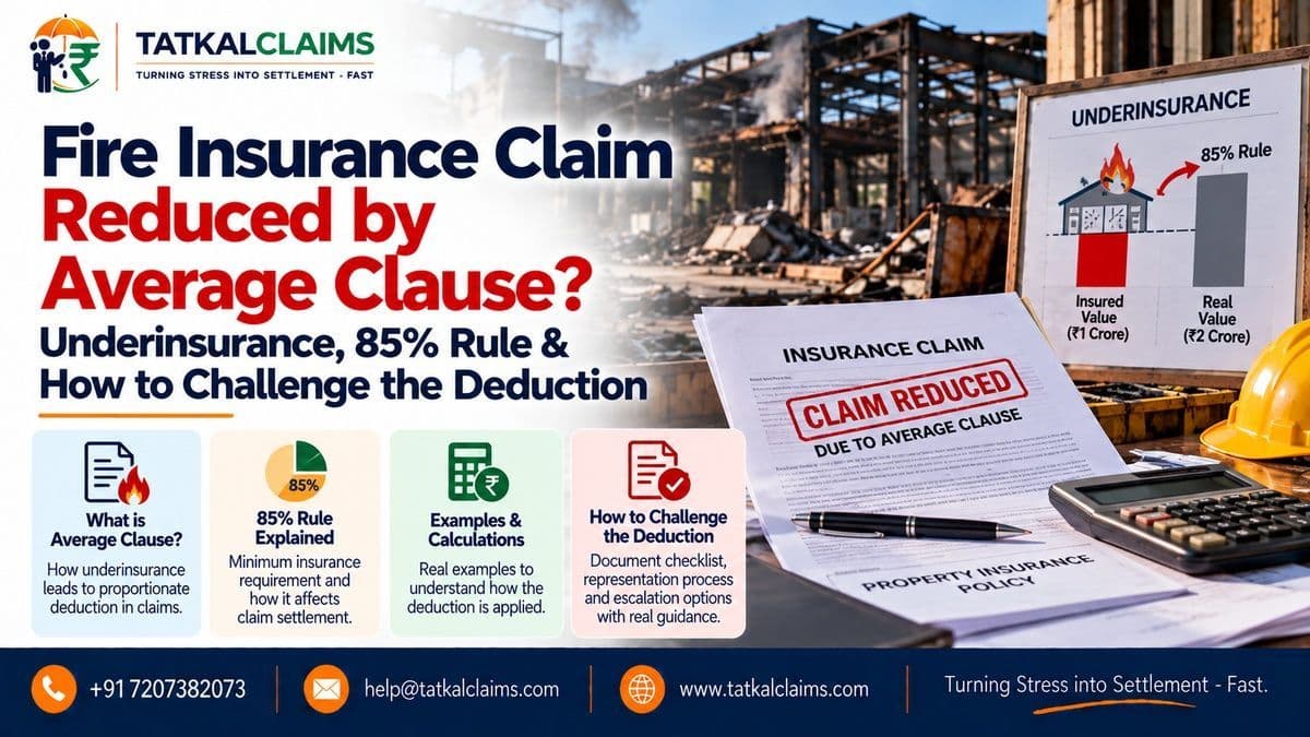 Business owner reviewing a fire insurance settlement reduced by the average clause for underinsurance