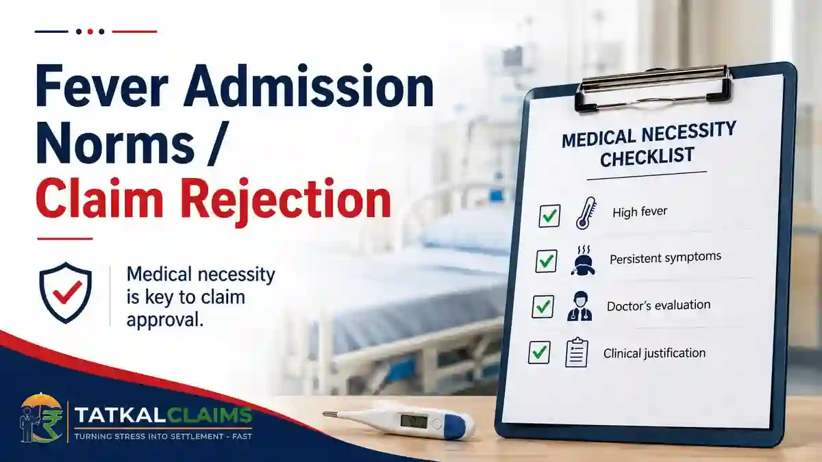Medical necessity checklist for fever hospitalisation and health insurance claim review