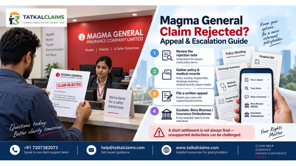 Magma General claim rejected or short-settled appeal and escalation guide