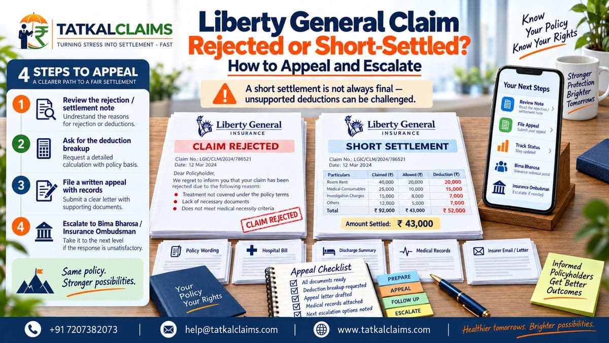 Liberty General claim rejected or short-settled appeal and escalation guide