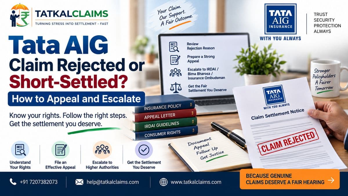 Tata AIG claim rejected or short-settled appeal and escalation guide