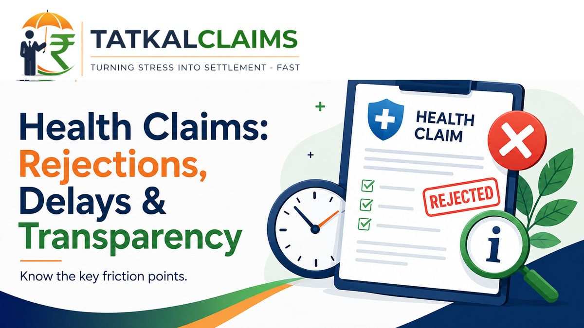 Health insurance claim challenges including rejection delay cashless friction and transparency