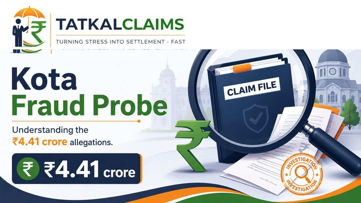 Kota insurance fraud allegations and claim audit illustration
